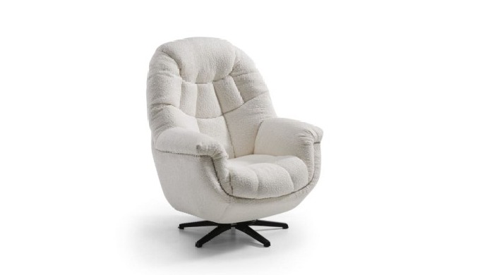 Butaca con diseño de asiento mullido y base giratoria La butaca con diseño de asiento mullido y base...