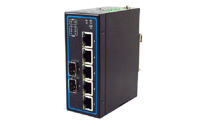 Industrial 7-Port Unmanaged Gigabit Switch with SFP Uplinks, ATEX and EN50155/ EN50121-4 certified, ...