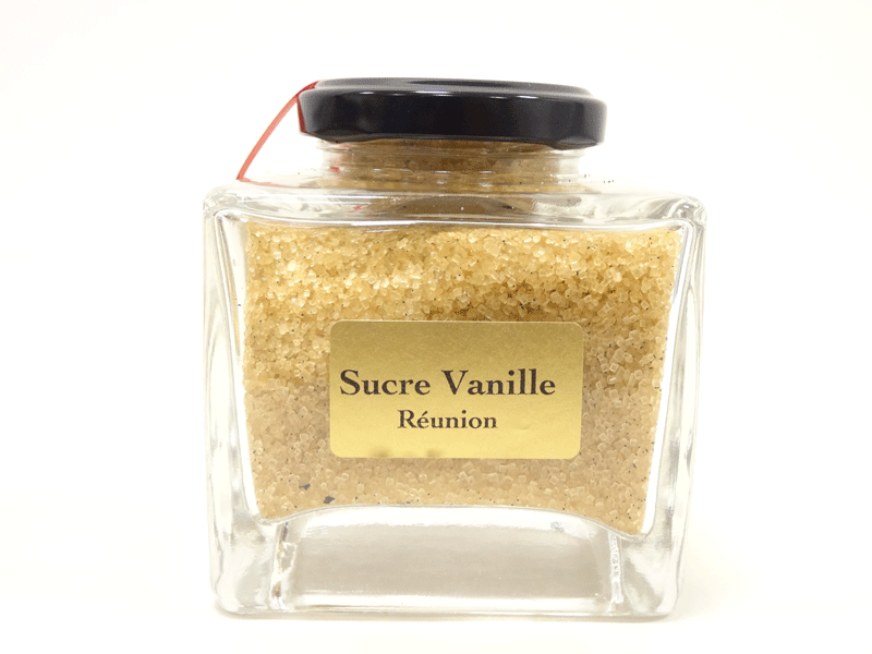 Sucre en provenance de la sucrerie de Bois Rouge aromatisé au caviar de vanille (graines) et sa gous...