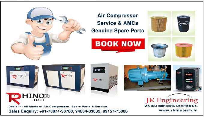 Rhinotech JK Engineering are manufacturers suppliers distributors dealers exporters of Air Compresso...