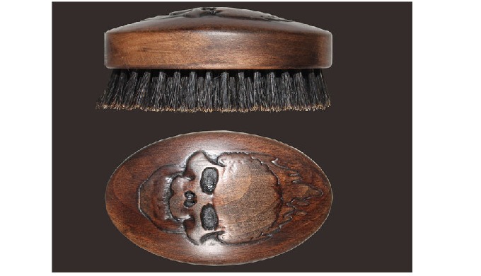 Model: BWB109SK Skull barber-Oval Palm brush Exquisite Polished Beech wood handle Well-selected raw ...