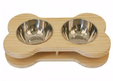 Pet table-bone A type Body- soild pine wood , bowl-stainless steel Products and fine solid wood dini...