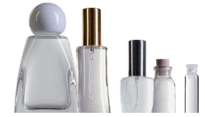 Glass bottles for perfumes, cologne or cosmetics in general