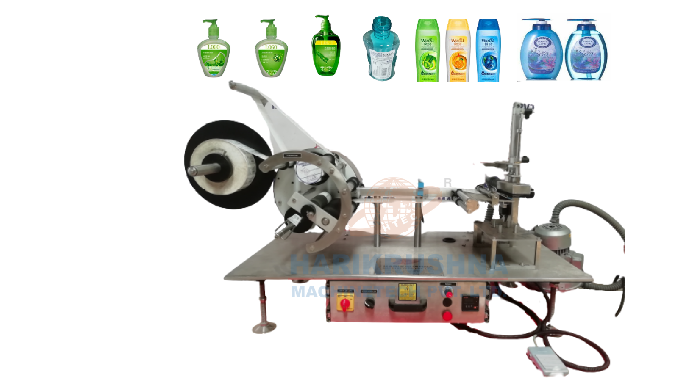The Semi-Automatic Table Top Sticker Labeling System consists of the main structure, product holding...
