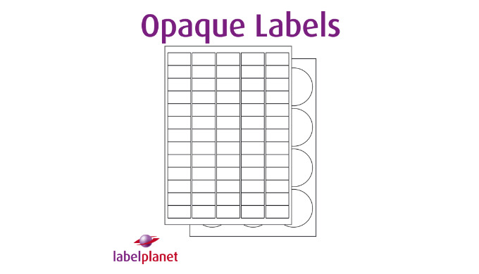 Print opaque labels to cover up existing print work; the perfect solution to updating existing packa...