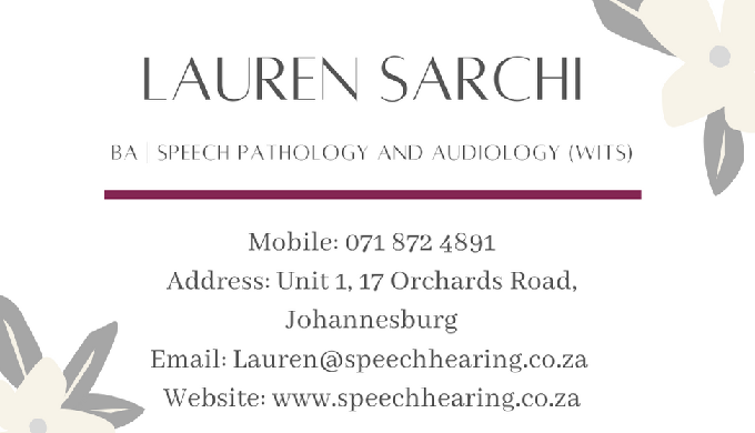 Lauren Sarchi is a speech therapist located in Orchards, Johannesburg offering a range of speech the...