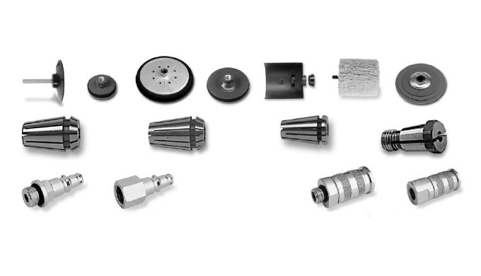 Specific collets to hold different accessories (shank, cup and depressed centre grinding wheels, rot...