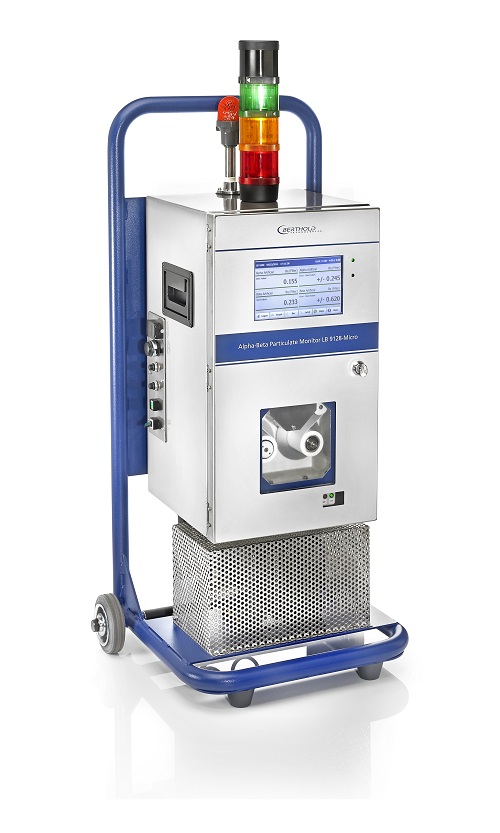 Der Filterband-Aerosolmonitor LB 9140 wird verwendet um luftgetragene Alpha-/Beta Partikel unter Ein...