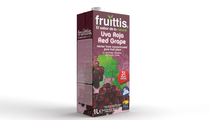 Fruittis Nectar de Uva Roja Néctar a partir de concentrado (50%). Brick 1L.