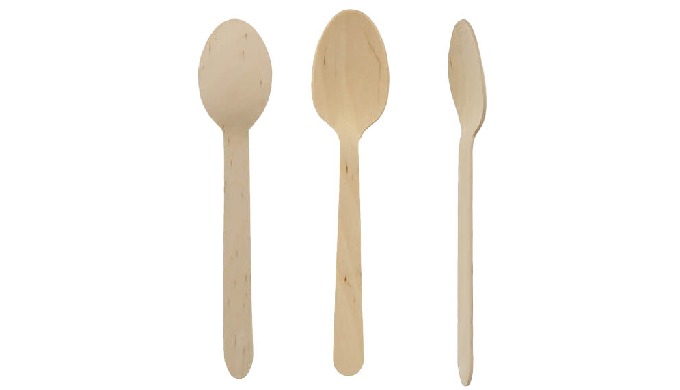 6.3-inch disposable wooden spoon is made of natural birch wood, offering a smooth, splinter-free fin...
