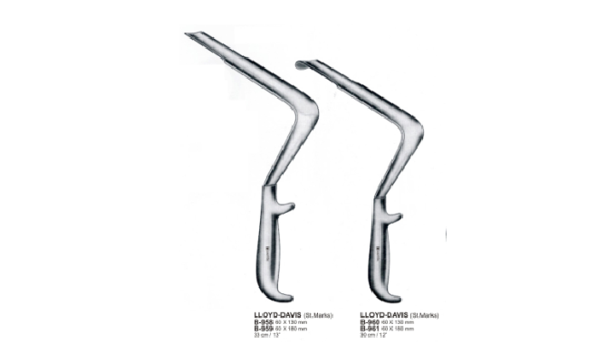 PELVIS RETRACTORS LLOYD- DAVIS RETRACTOR (ST. MARKS) SIZE:- B-958 60*130 MM 13 B-960 60*130 MM 12