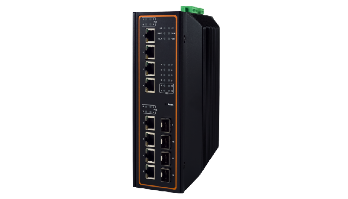 12-Port High-Bandwidth Industrial Managed Gigabit PoE Switch Designed to be adaptive, with unprecede...