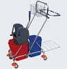 Carucior curatenie cu doua galeti de 2 x 17 litri echipat cu storcator p/u mop si maner metalic. Cad...
