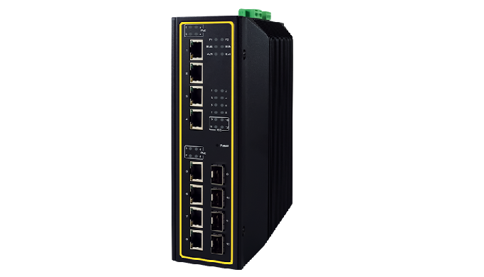 12-Port High-Bandwidth Industrial Managed Layer-3 Gigabit PoE Switch Designed to be adaptive, with u...
