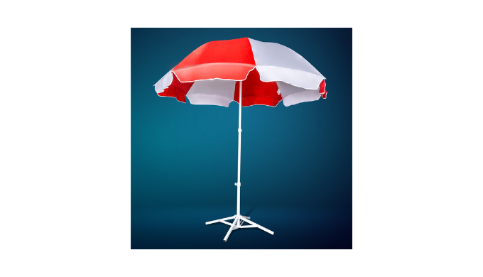 A vibrant outdoor umbrella designed for gardens, providing reliable protection from sun and light ra...