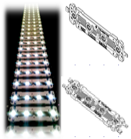 - 4pitch LED Module - series-parallel structure - a wide range of designing - PCB Unnecessity of PCB...