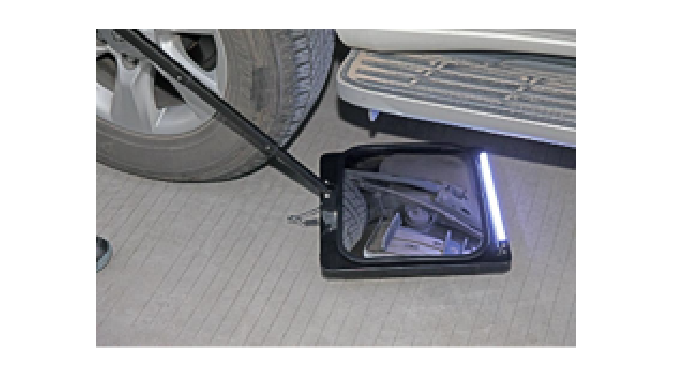 #Product Description Telescopic under-vehicle mirror with LED rod and recha...