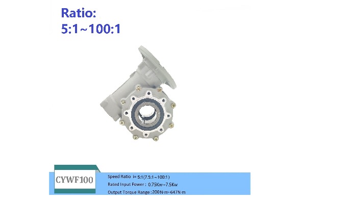 CHENYUE Large Output Bore Worm Gearbox CYWF100 Speed Ratio from 7.5:1 to 100:1 Engine 7.5Kw Free Maintenance