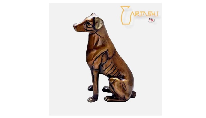 Collectible figurines dog. Item code: AMM1060. Dog figurine, sitting, handmade in brass. Finish : An...