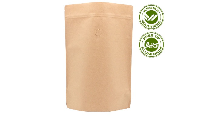 Unsere Kaffeebeutel aus Kraftpapier sind in verschiedenen Designs und Größe erhältlich. Das braune K...