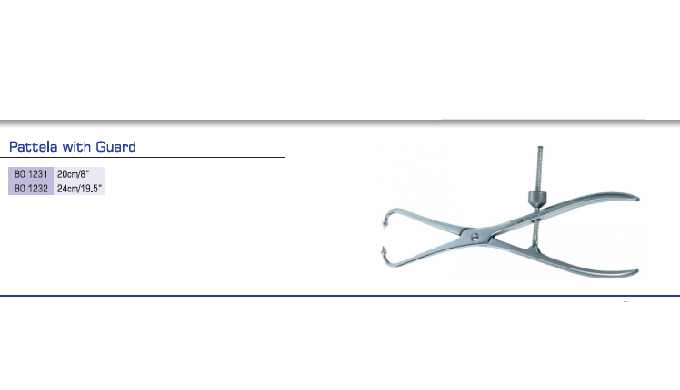 BONE HOLDING FORCEPS PATTELA WITH GUARD 24 CM