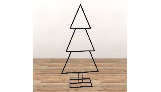 Christmas tree made of metal, powder coated in two colors - silver and black and glitter Perfect for...