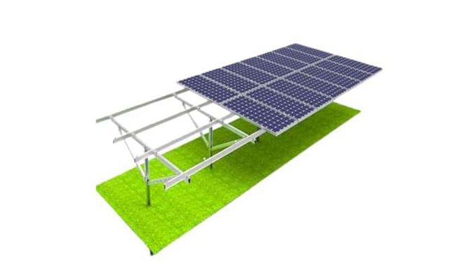 Single-pole ground-mounted solar support structures support photovoltaic module tables on a central ...