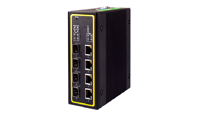 8-Port Industrial Layer-3 Managed Gigabit PoE Switch, Profinet certified, DIN-Rail Mount The EHG7608...