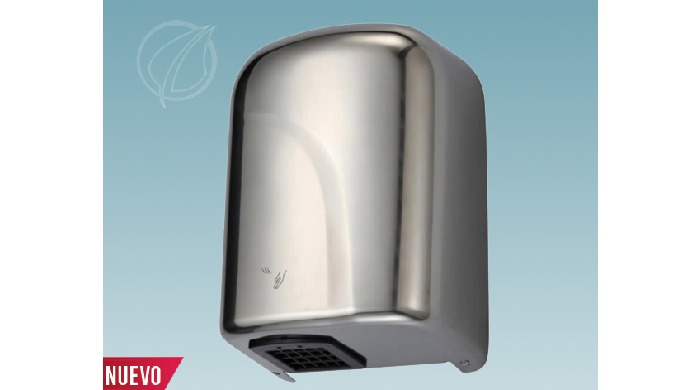 Secamanos de excelente caudal de aire y diseño renovado, adecuado para ámbitos y espacios de alta fr...