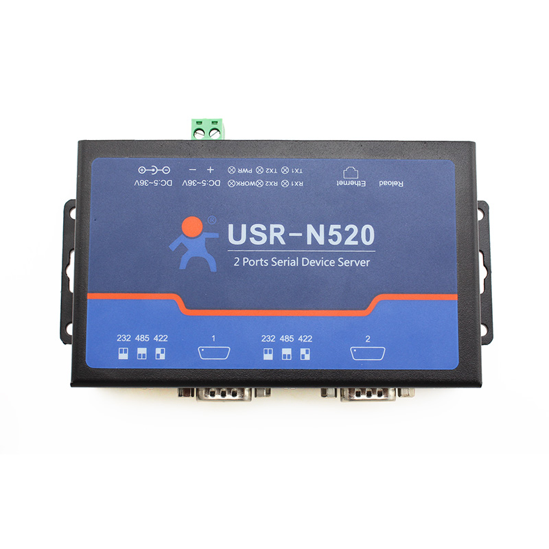 Introduction of Serial Device Server USR-N520 is a double serial device server,which can realize tra...