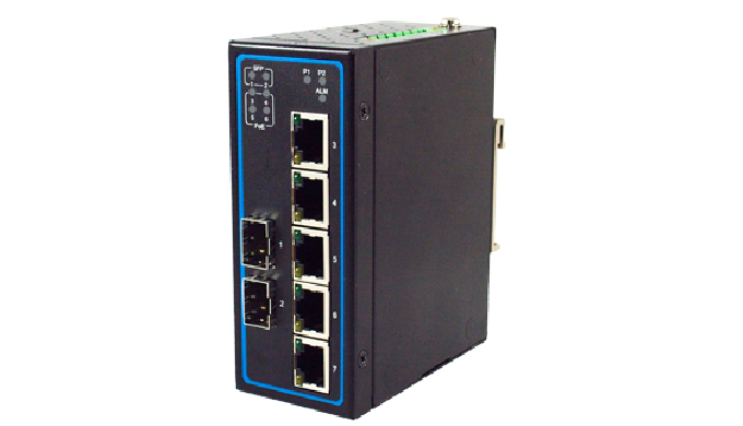 Industrial 7-Port Unmanaged Gigabit Switch with SFP Uplinks, ATEX and EN50155/ EN50121-4 certified, ...
