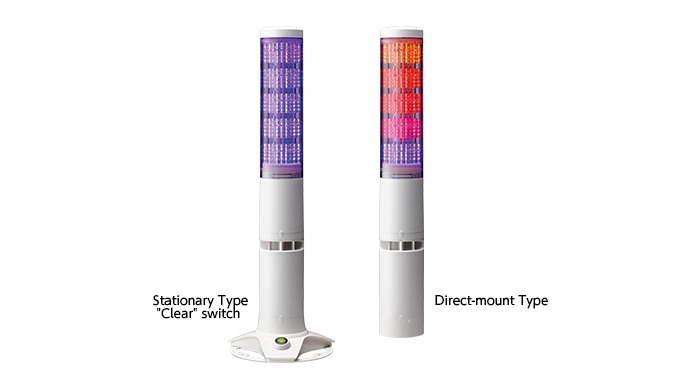 La primera columna de señalización LED programable, multicolor de 60 mm compatible con alimentación ...