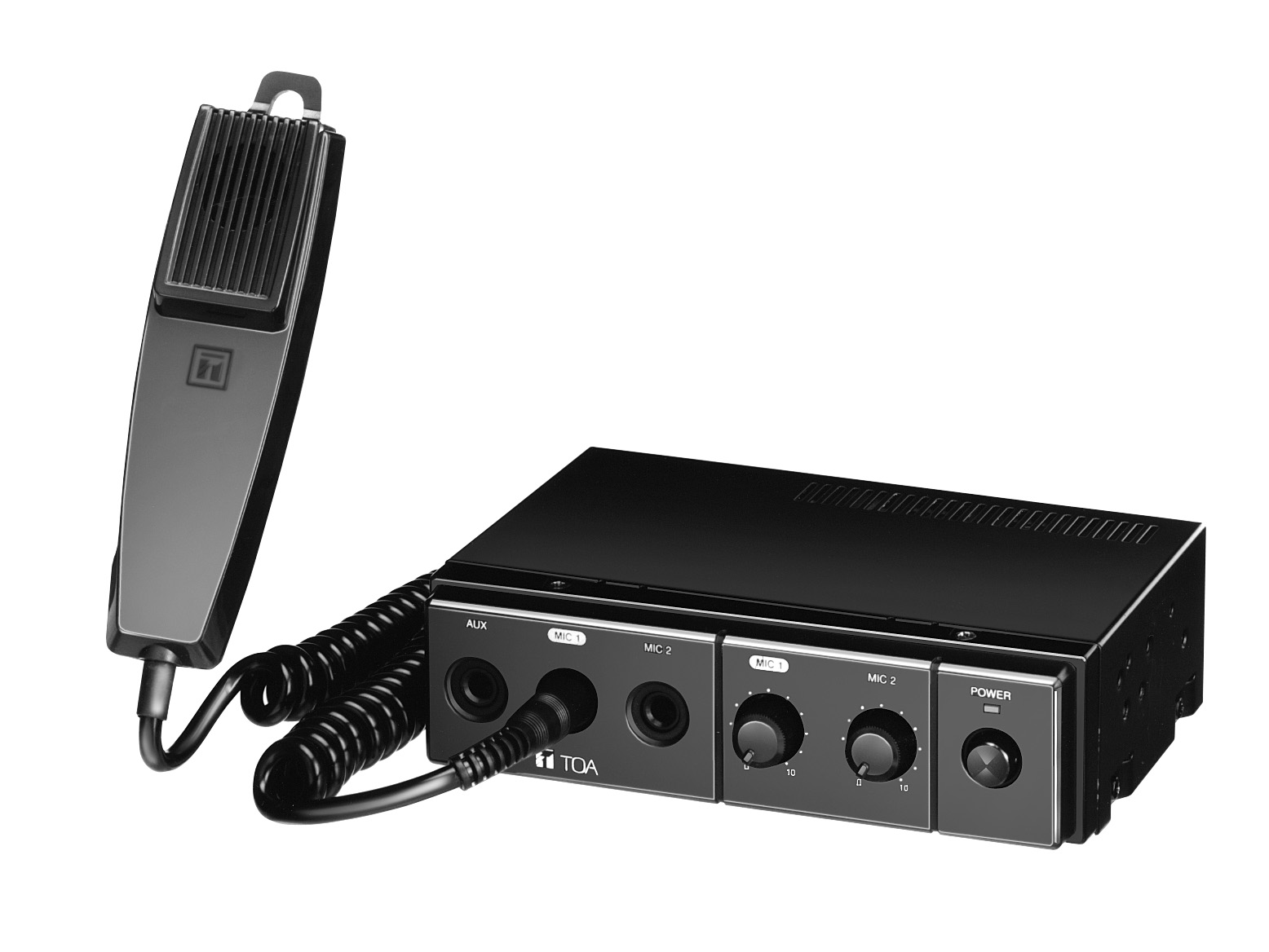 Amplificator tip AUTO cu funcționare la 12V, 15W, 2 intrări de microfon, 1 intrare AUX, microfon de ...