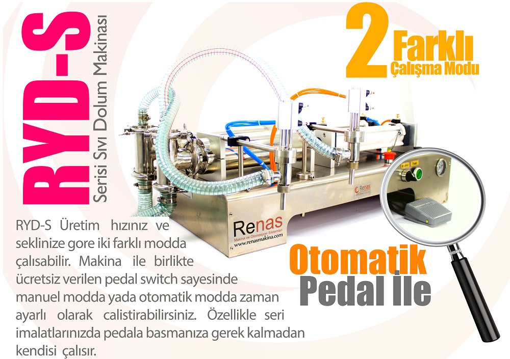 Neden RYD-S?Çünkü Renas RYD-S serisi sıvı dolum makinaları, bidondan, varil...