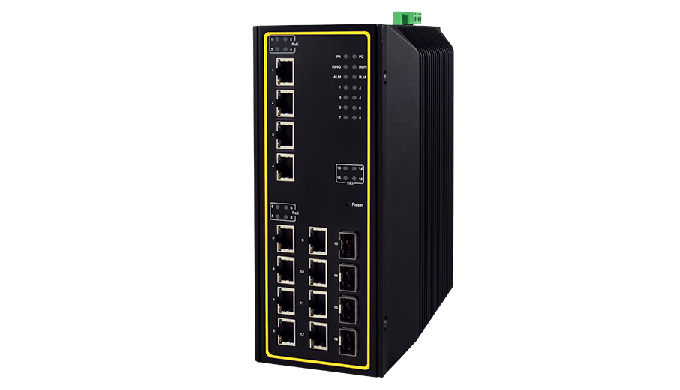 16-Port High-Bandwidth Industrial Managed Layer-3 Gigabit PoE Switch Designed to be adaptive, with u...