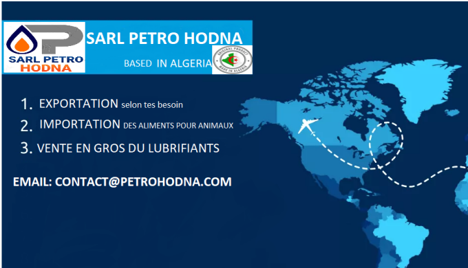 nous somme une entreprise d'importation des aliments pour animal et d'exportation des tout les dorig...