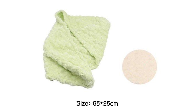 This simple, solid-colored hair dry towel offers quick water absorption with a generous 65×25cm size...