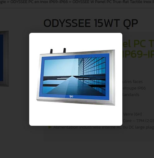 ODYSSEE W Panel PC True-flat Tactile inox IP69-IP66 : ODYSSEE 15WT QP