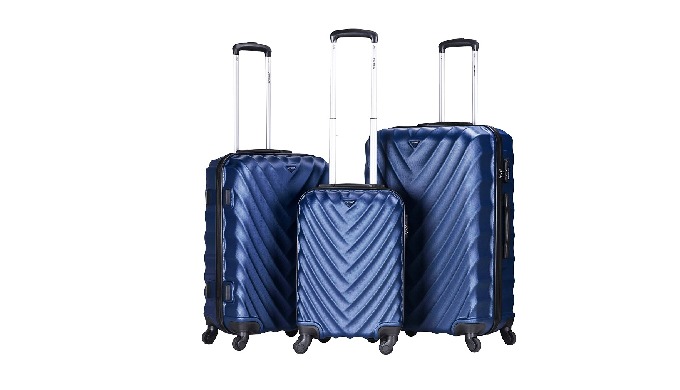 3 Piece ABS Hard Side Spinner Trolley Luggage Set With TSA Lock 20/24/28 Inch