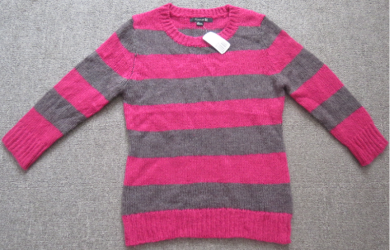 Forever21 brand stock, 15,930pcs Girls Sweater TC3-380, two styles, S, M, L, already packages and ca...