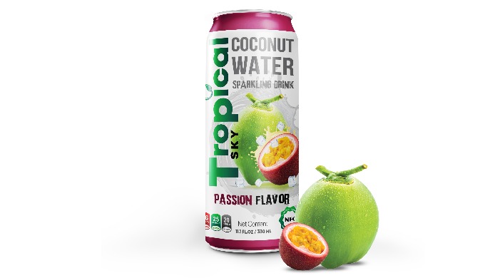 OEM supplier 100% Coconut water mix NFC Passion juice drink 330ml Canned OEM supplier 100% Coconut w...