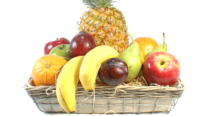 Rica y delicada cesta de fruta con 4 Kg de fruta de la mejor calidad