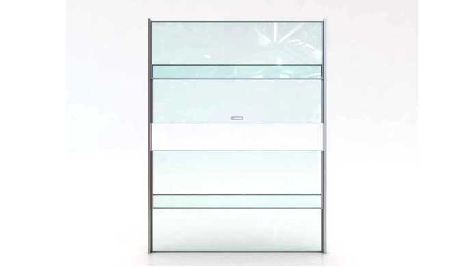 The retractable RW40 DUO system, consists of 4 glass-boards, two fixed and another two moving ones. ...