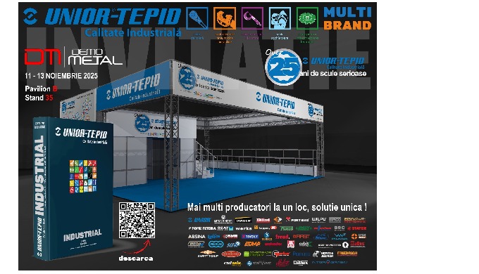 UNIOR TEPID participă la Demo Metal Brașov 2025 cu soluții complete pentru prelucrări metalice și scule de calitate indu