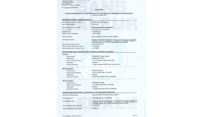 L'historique des modifications au RCS (registre du commerce et des sociétés) correspond à l'ensembel...