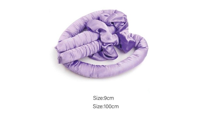 A silk hair and sleep care set made from smooth silk fabric. Includes a no-heat curling band to redu...