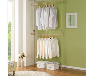 Product Description- DIY clothes rack installed to fit in all sorts of spaces, allowing bulk storage...