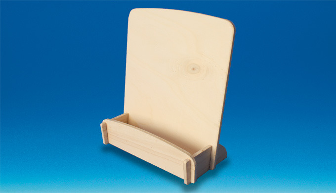 Porte brochures simple bac à poser en bois. Livré à plat