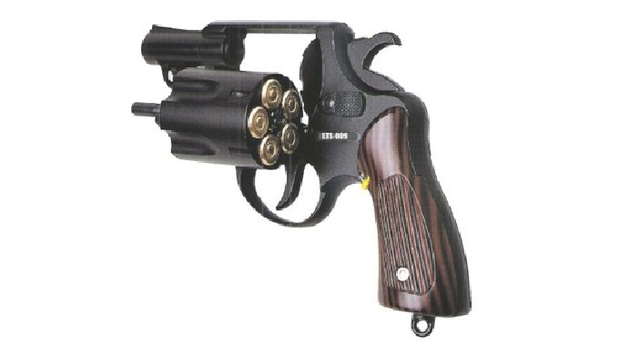 #Product Description Five-round revolver-style pistol capable of firing tea...