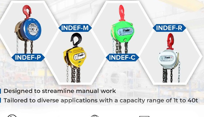 BAJAJ INDEF's Manually operated Chain Pulley Block. Its salient features are- Offers SWL up to 20T a...